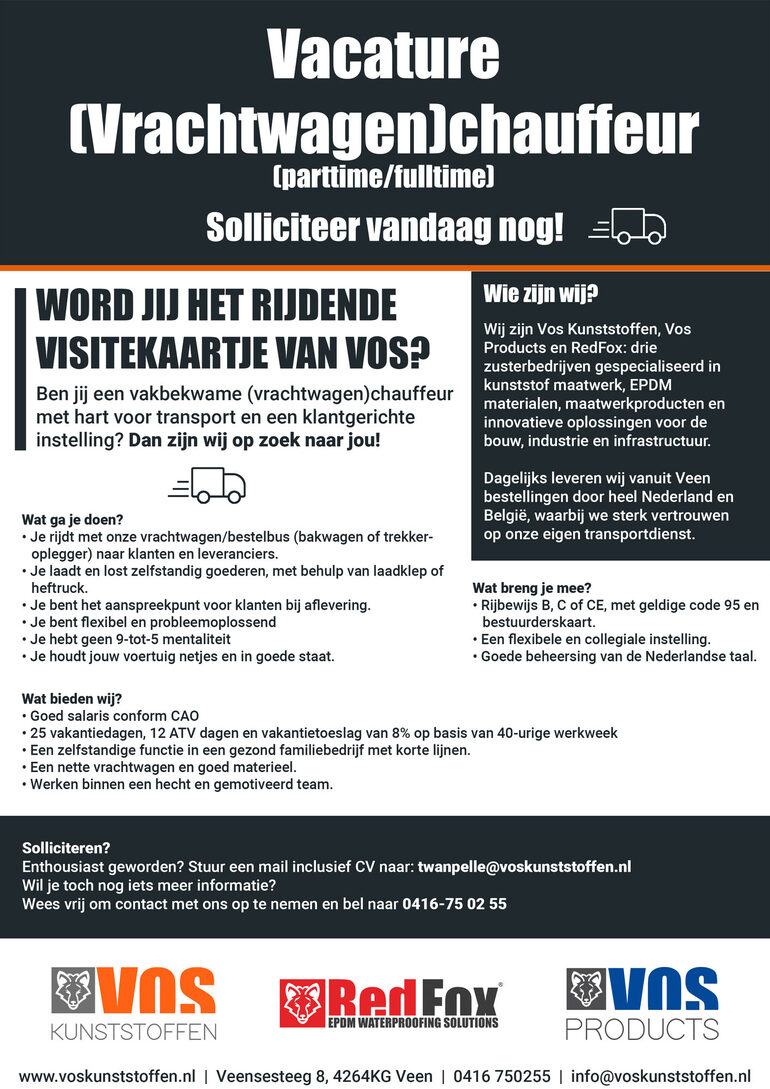 vacature chauf