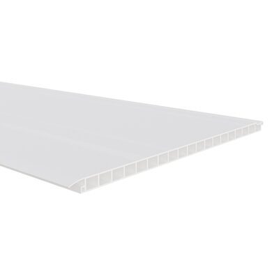 Vlak kunststof paneel 250x10 mm - Wit - 600 cm